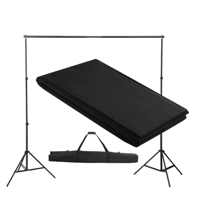 Système de support de toile de fond 300 x 300 cm Noir | Mobilier & Déco