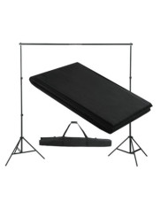 Système de support de toile de fond 300 x 300 cm Noir | Mobilier & Déco