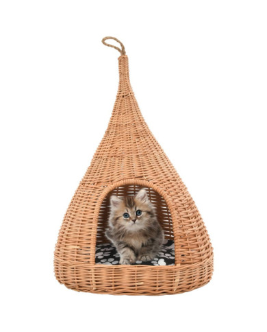 Panier pour chats avec coussin 40x60 cm Saule naturel | Mobilier & Déco