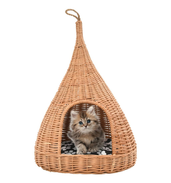 Panier pour chats avec coussin 40x60 cm Saule naturel | Mobilier & Déco