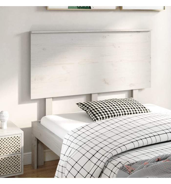Tête de lit Blanc 124x6x82,5 cm Bois massif de pin | Mobilier & Déco
