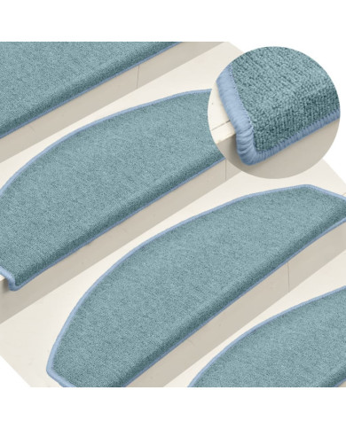 Tapis de marches d'escalier 15 pcs Bleu 65x24x4 cm | Mobilier & Déco