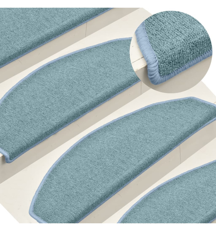 Tapis de marches d'escalier 15 pcs Bleu 65x24x4 cm | Mobilier & Déco