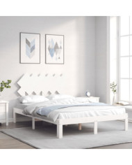 Cadre de lit sans matelas blanc bois de pin massif | Mobilier & Déco