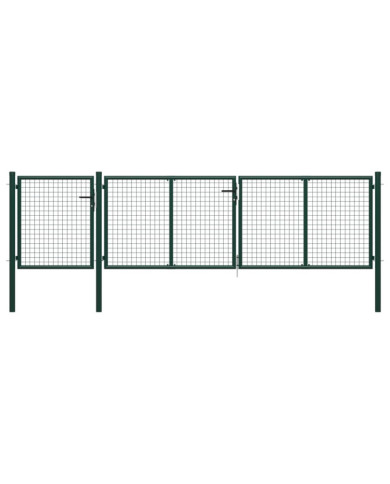 Portail de jardin Acier 400 x 100 cm Vert | Mobilier & Déco