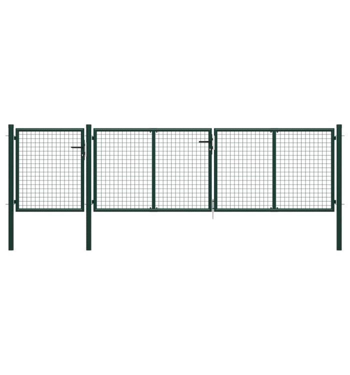 Portail de jardin Acier 400 x 100 cm Vert | Mobilier & Déco