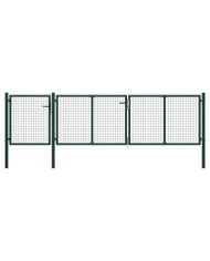 Portail de jardin Acier 400 x 100 cm Vert | Mobilier & Déco