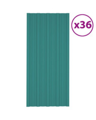 Panneaux de toiture 36 pcs Acier galvanisé Vert 100x45 cm | Mobilier & Déco