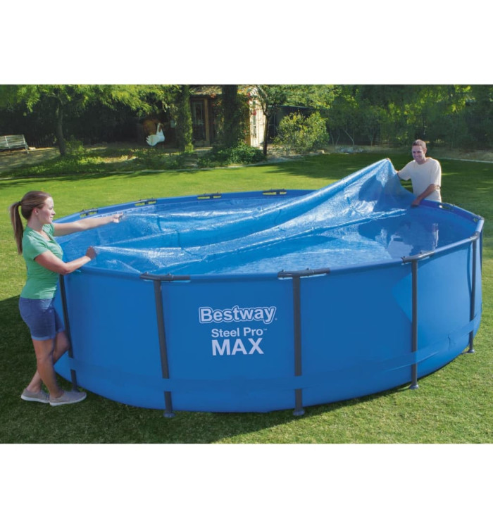 Bestway Couverture solaire de piscine ronde 462 cm Bleu | Mobilier & Déco