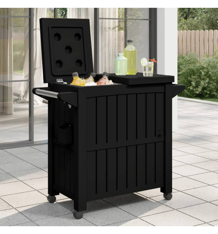 Chariot de service 3 en 1 noir polypropylène | Mobilier & Déco