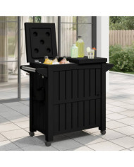 Chariot de service 3 en 1 noir polypropylène | Mobilier & Déco