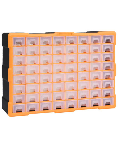 Organisateur multi-tiroirs avec 64 tiroirs 52x16x37,5 cm | Mobilier & Déco