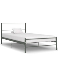 Cadre de lit sans matelas gris métal 100x200 cm | Mobilier & Déco