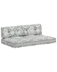Coussin de canapé palette Gris clair Tissu Patchwork | Mobilier & Déco