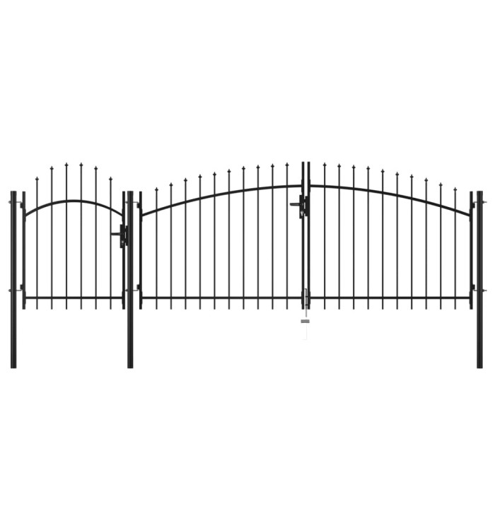 Portail de jardin Acier 2 x 4 m Noir | Mobilier & Déco