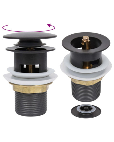Drain à poussoir avec débordement Gris 6,4x6,4x9,1 cm | Mobilier & Déco