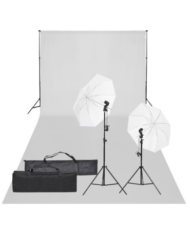 Kit de studio photo avec éclairage et toile de fond | Mobilier & Déco