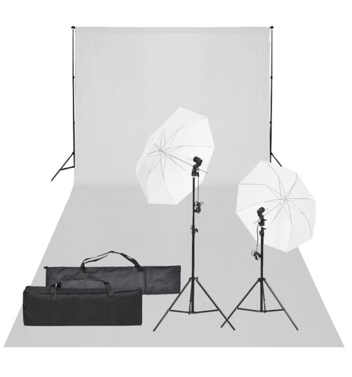 Kit de studio photo avec éclairage et toile de fond | Mobilier & Déco