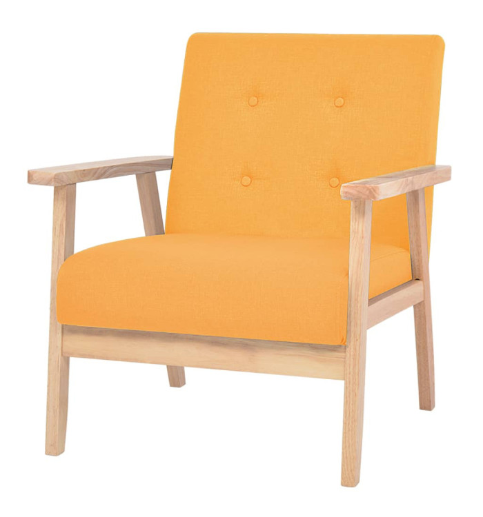 Fauteuil jaune tissu | Mobilier & Déco
