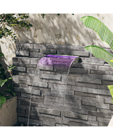 Déversoir pour cascade avec LED RVB Inox 45 cm | Mobilier & Déco