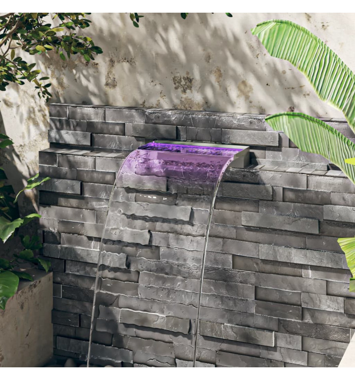 Déversoir pour cascade avec LED RVB Inox 45 cm | Mobilier & Déco