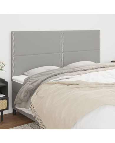 Têtes de lit 4 pcs Gris clair 90x5x78/88 cm Tissu | Mobilier & Déco