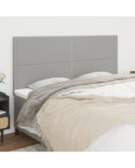 Têtes de lit 4 pcs Gris clair 90x5x78/88 cm Tissu | Mobilier & Déco