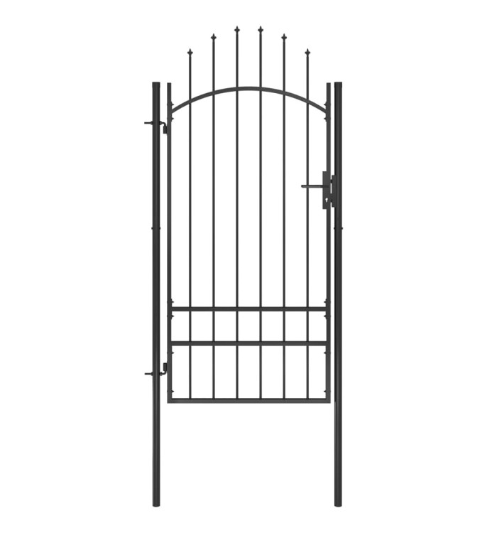 Portail de jardin Acier 1x2,5 m Noir | Mobilier & Déco