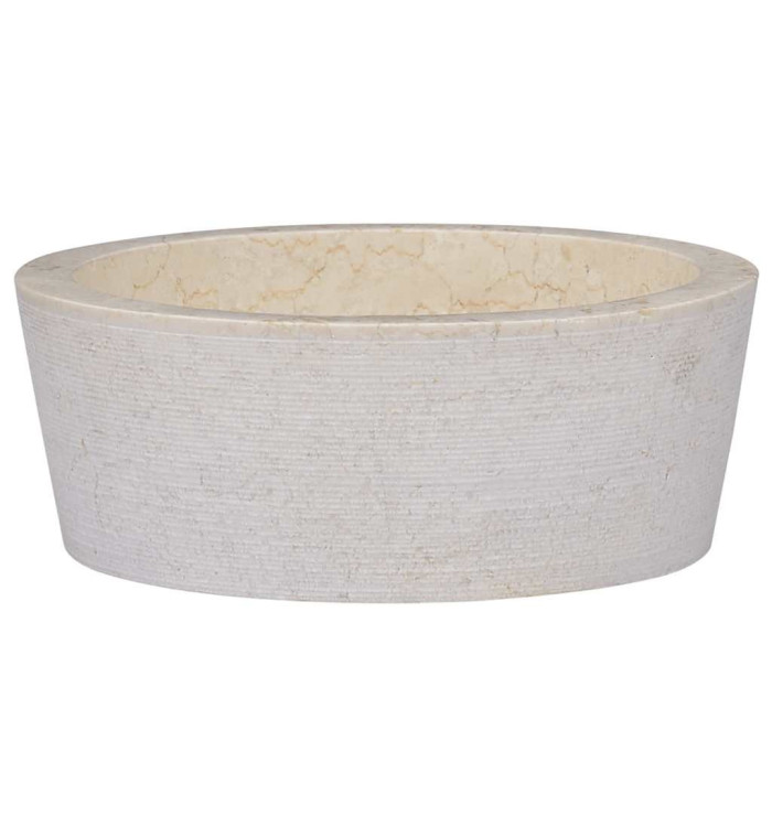 Lavabo Crème Ø40x15 cm Marbre | Mobilier & Déco