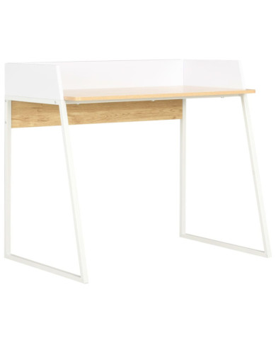 Bureau Blanc et chêne 90x60x88 cm | Mobilier & Déco