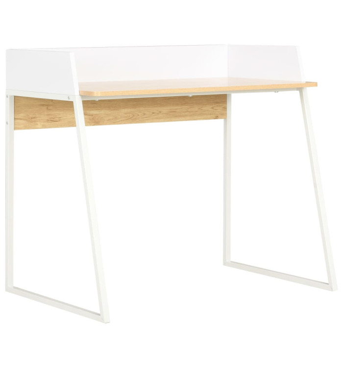Bureau Blanc et chêne 90x60x88 cm | Mobilier & Déco