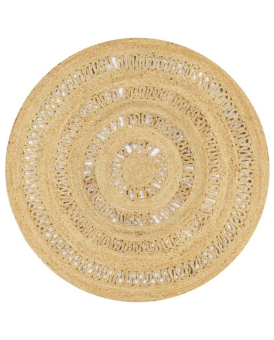 Tapis fait à la main Jute tressée 120 cm | Mobilier & Déco
