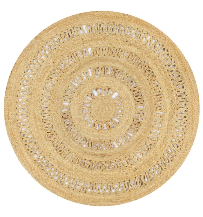 Tapis fait à la main Jute tressée 120 cm | Mobilier & Déco