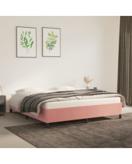 Cadre de lit sans matelas rose 180x200 cm velours | Mobilier & Déco