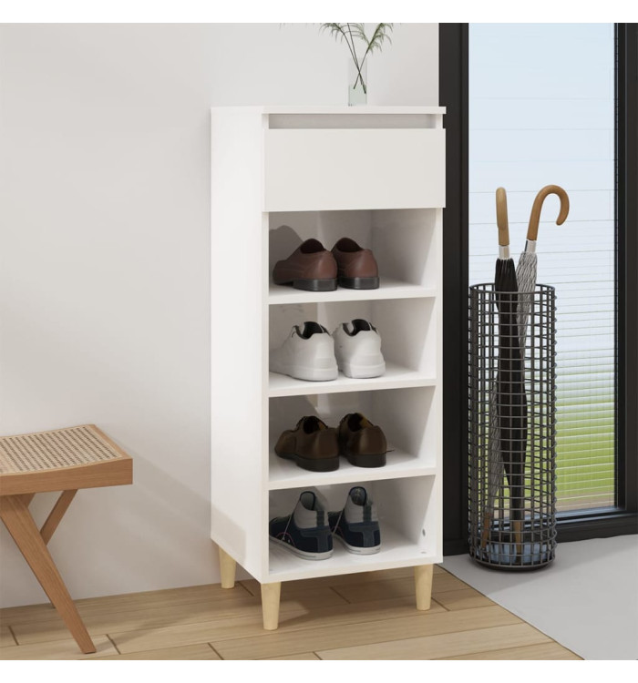 Armoire à chaussures Blanc brillant 40x36x105cm Bois ingénierie | Mobilier & Déco