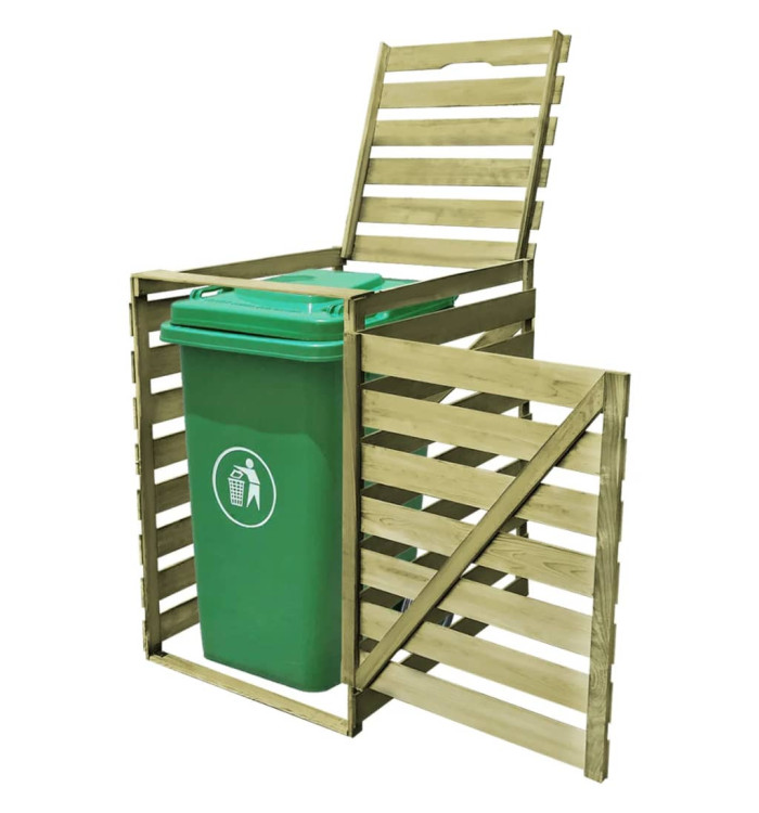 Abri pour poubelle 240 L Bois imprégné | Mobilier & Déco