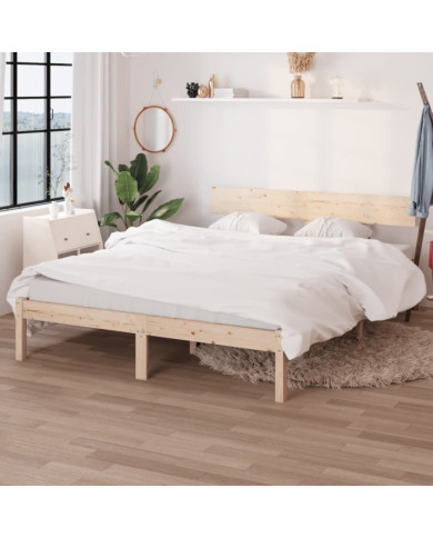 Cadre de lit sans matelas bois massif 160x200 cm | Mobilier & Déco