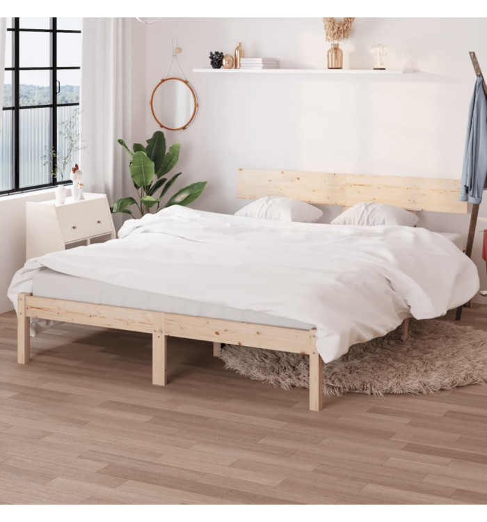 Cadre de lit sans matelas bois massif 160x200 cm | Mobilier & Déco