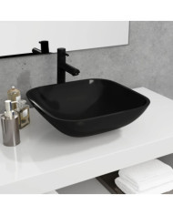 Lavabo Verre 42x42x14 cm Noir | Mobilier & Déco