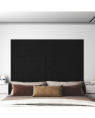 Panneaux muraux 12 pcs Noir 90x15 cm Velours 1,62 m² | Mobilier & Déco