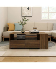 Table basse chêne marron 102x55x42 cm bois d'ingénierie | Mobilier & Déco