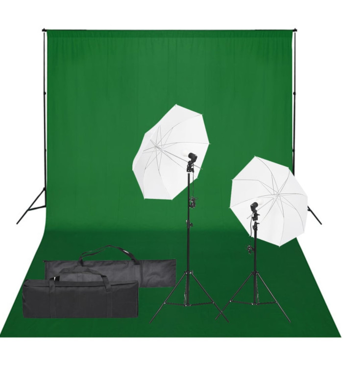Kit de studio photo avec éclairage et toile de fond | Mobilier & Déco