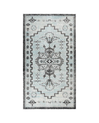 Tapis à tissage plat d'extérieur 115x170 cm Vert et gris | Mobilier & Déco