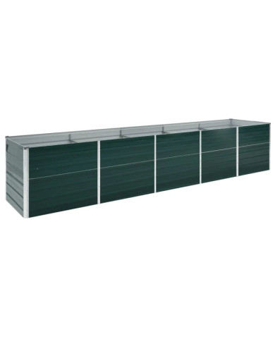 Lit surélevé de jardin Acier galvanisé 400x80x45 cm Vert | Mobilier & Déco