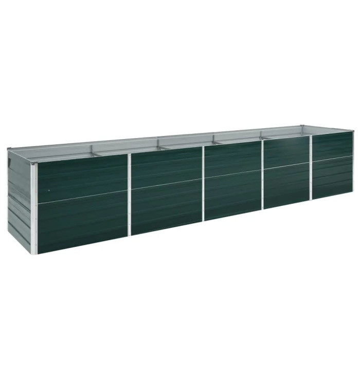 Lit surélevé de jardin Acier galvanisé 400x80x45 cm Vert | Mobilier & Déco