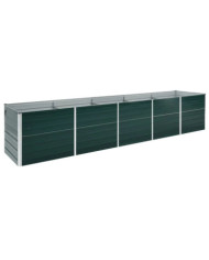 Lit surélevé de jardin Acier galvanisé 400x80x45 cm Vert | Mobilier & Déco