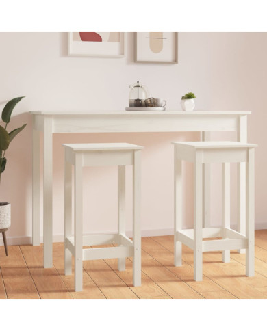 Chaises de bar lot de 2 blanc 40x40x78 cm bois de pin solide | Mobilier & Déco