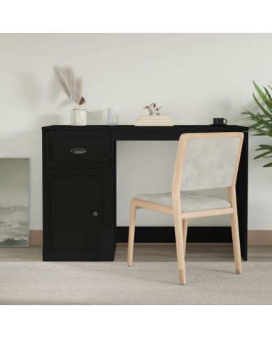 Bureau avec tiroir noir 115x50x75 cm bois d'ingénierie | Mobilier & Déco