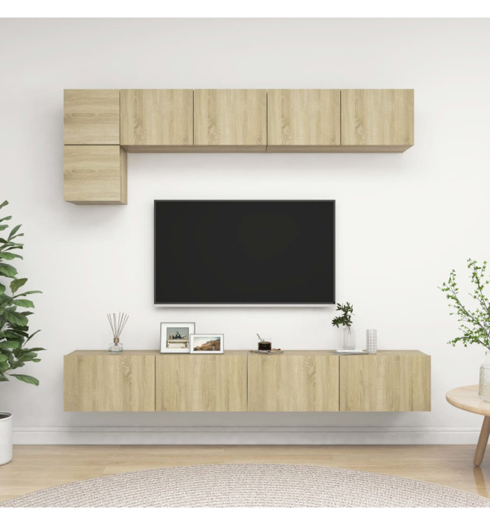 Ensemble de meuble TV 5 pcs Chêne sonoma Bois d'ingénierie | Mobilier & Déco