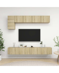 Ensemble de meuble TV 5 pcs Chêne sonoma Bois d'ingénierie | Mobilier & Déco